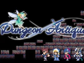 Imagem oficial do jogo Dungeon Antiqua mostrando arte em pixel para PS5, Xbox Series e Switch