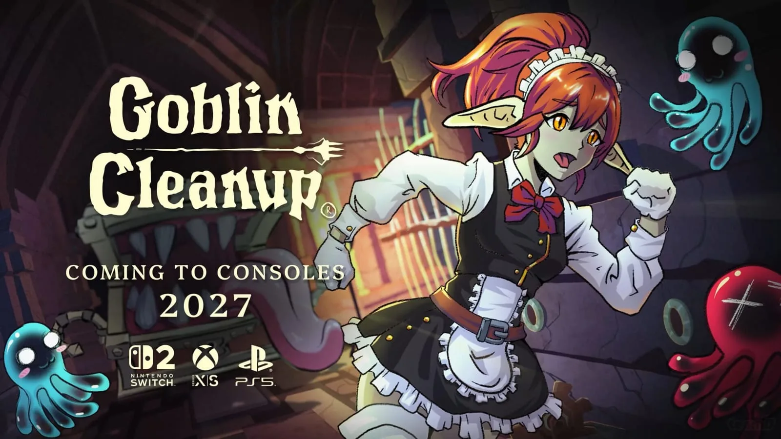 Imagem oficial do jogo Goblin Cleanup para consoles PS5, Xbox Series e Switch 2