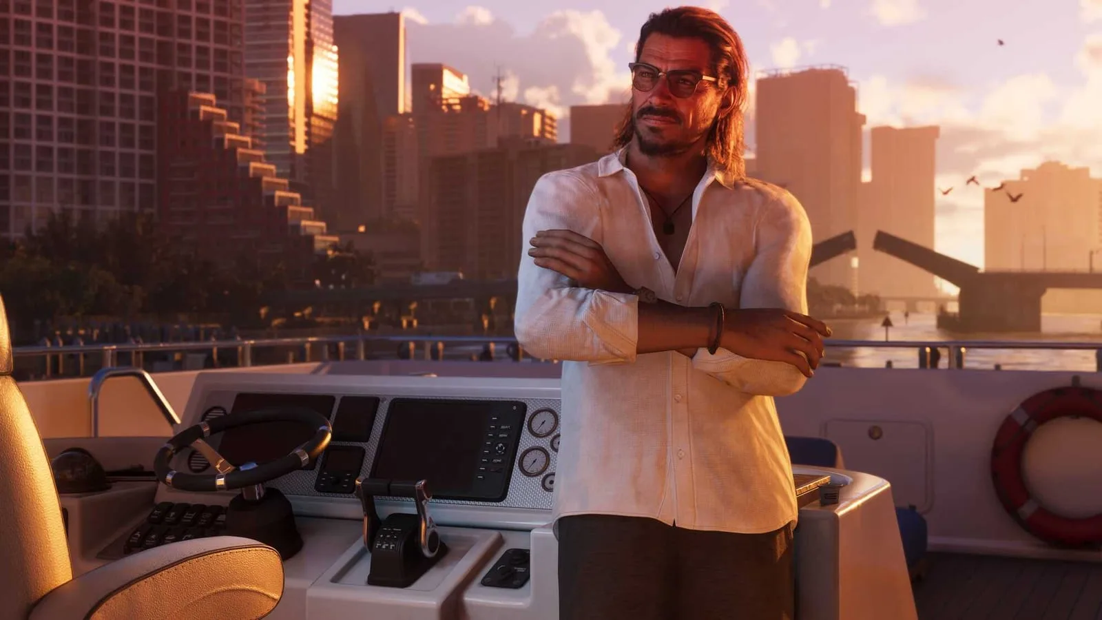 Imagem promocional de GTA 6 mostrando protagonistas
