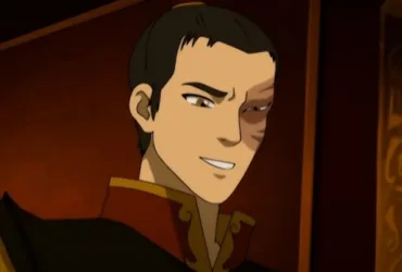 Close do Zuko (Avatar: A Lenda de Aang), com a cicatriz no rosto, expressão séria e vulnerável, em um ambiente interno de tons quentes, como se estivesse prestes a ter uma conversa difícil.