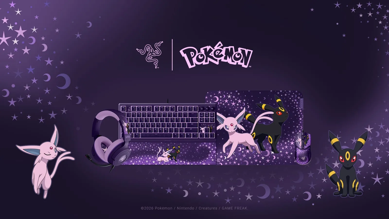 Razer lança coleção Espeon & Umbreon com periféricos gamer inspirados em Pokémon