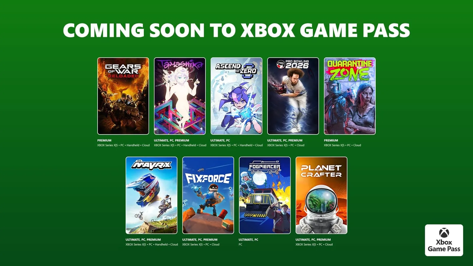 Lista de lançamentos atualizada do Xbox Game Pass