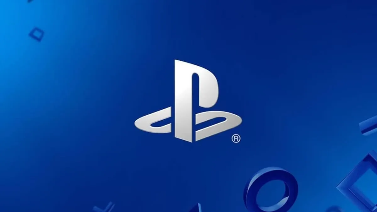 Logo do PlayStation em fundo azul escuro