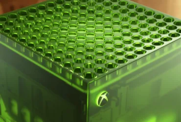 Logo Xbox sobre fundo azul