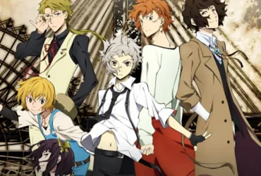 Personagens principais do anime Bungo Stray Dogs em arte oficial