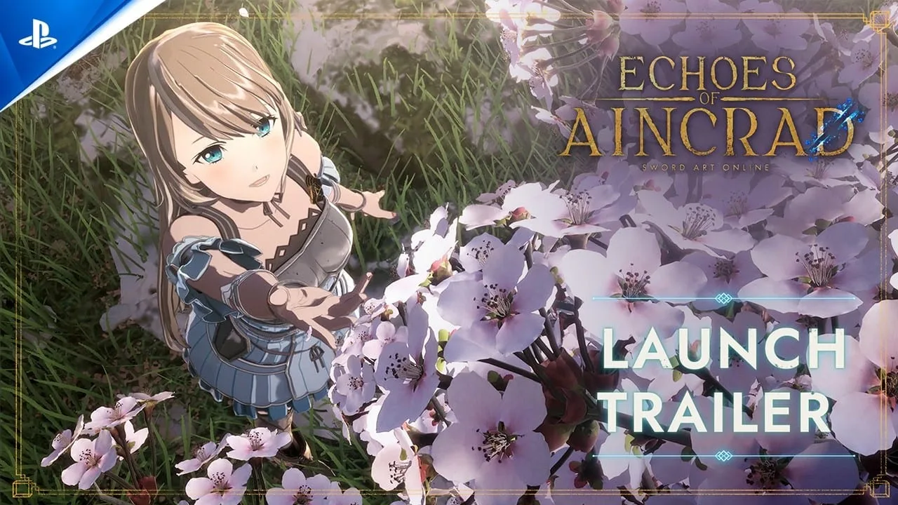 Screenshot do trailer de Echoes of Aincrad no PS5 mostrando combate intenso
