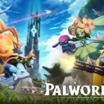 Screenshot oficial de Palworld 1.0 mostrando criatura Pal e cenário aberto