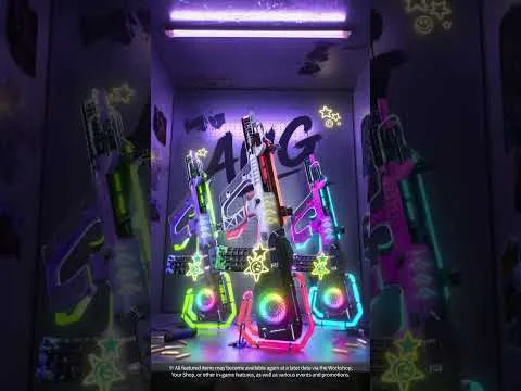 Visual neon da skin Neon Dream AUG em PUBG