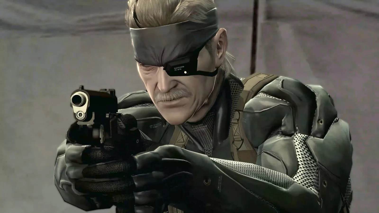 Arte de Metal Gear Solid: Master Collection Vol. 2 com destaque para MGS4
