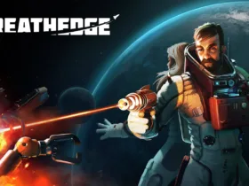 Arte oficial de Breathedge com ambientação espacial na Epic Games Store