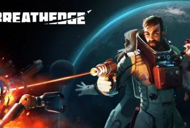 Arte oficial de Breathedge com ambientação espacial na Epic Games Store