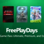 Arte promocional de Xbox Free Play Days com Gears of War: E-Day, Sunderfolk e Asdivine Cross