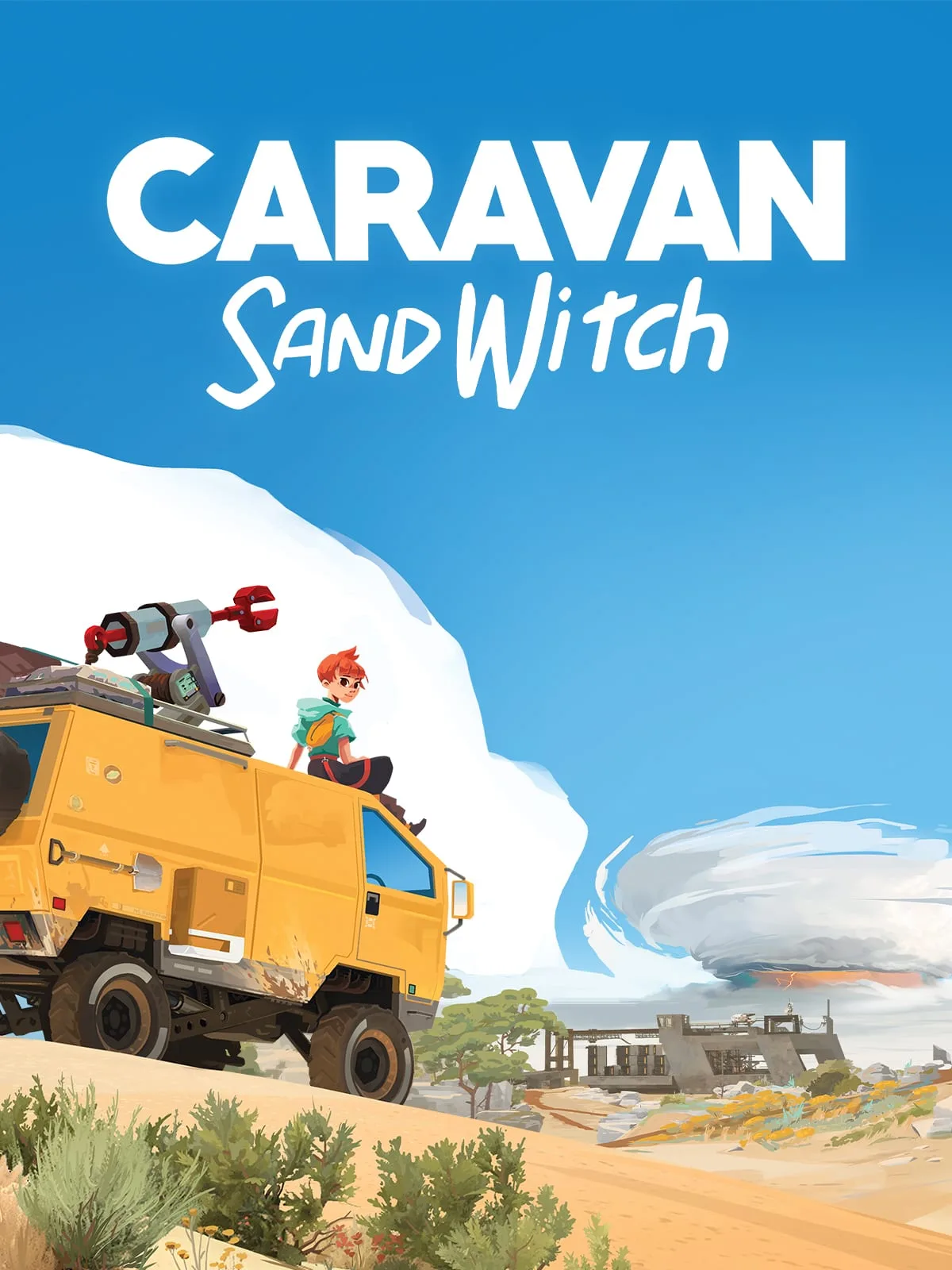 Cena de gameplay de Caravan SandWitch com exploração em ambiente desértico
