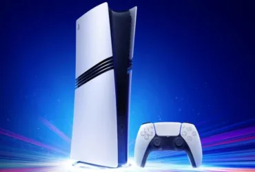 Console PlayStation 5 visto em fotografia oficial