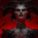 Ilustração de Diablo 4 mostrando altar de Lilith e clima sombrio do jogo