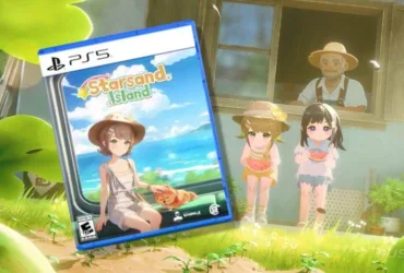 Imagem do jogo Starsand Island no PS5 mostrando o cenário detalhado da ilha