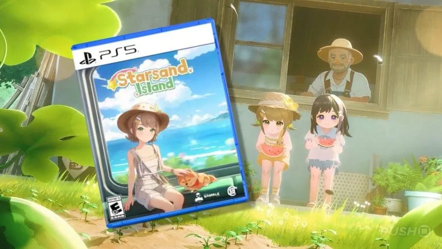 Imagem do jogo Starsand Island no PS5 mostrando o cenário detalhado da ilha