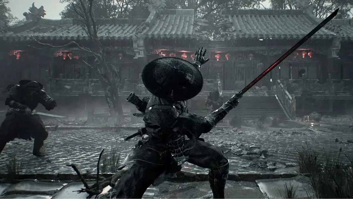 Imagem promocional de Phantom Blade Zero mostrando personagem em combate