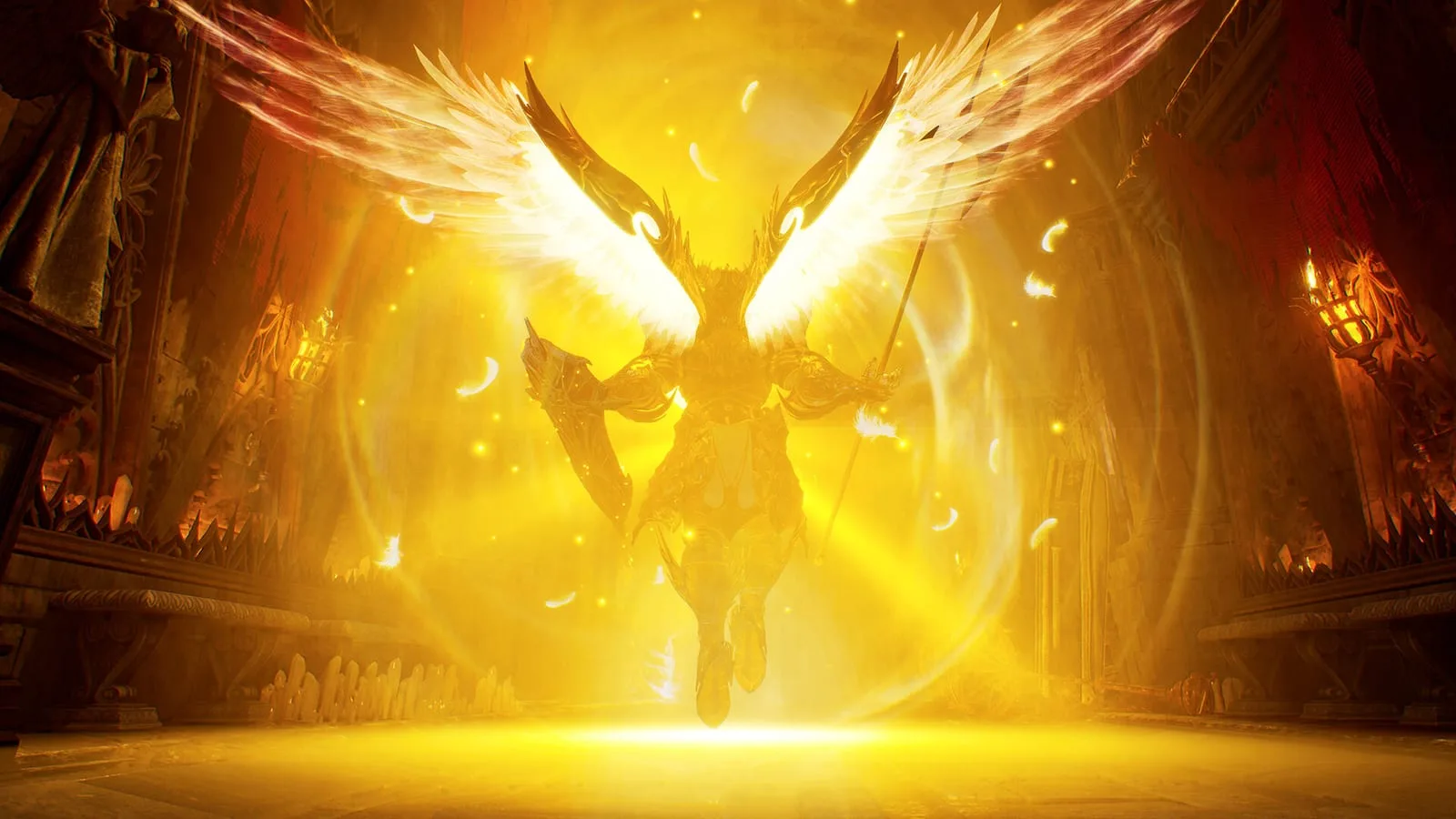 Screenshot mostrando personagem com armadura detalhada em Crimson Moon