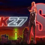 Tela do trailer de NBA 2K27 com referência visual a GTA 6