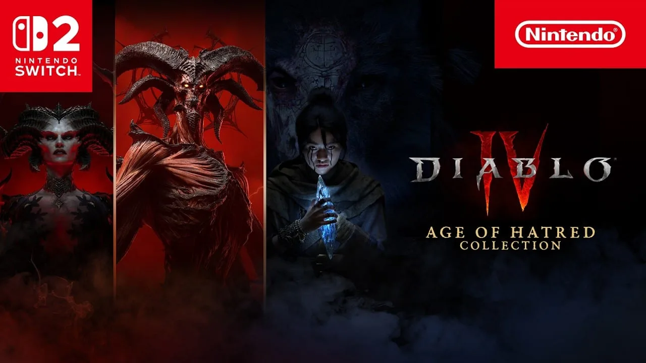 Arte do trailer de Diablo IV: Age of Hatred Collection para Nintendo Switch 2