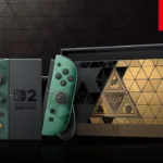 Console Switch 2 de edição especial de Zelda em preto e dourado