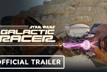 Imagem do trailer oficial de Star Wars: Galactic Racer com foco em podracing