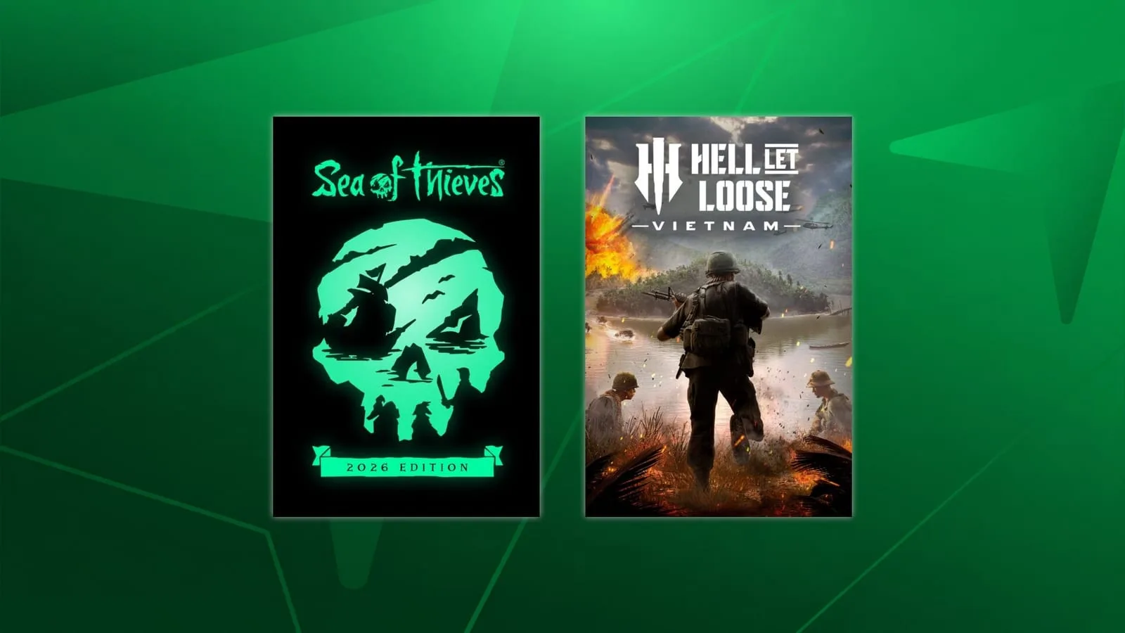 Imagem promocional de Xbox com Sea of Thieves e Hell Let Loose Vietnam