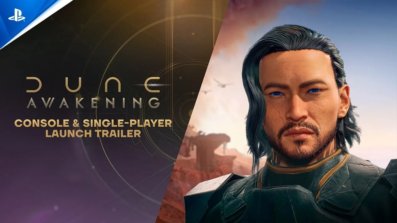 Thumbnail do trailer de lançamento de Dune: Awakening no PS5
